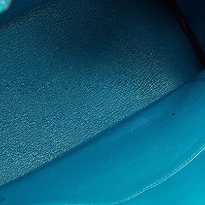 Hermes Blue Izmir Clemence Leather Birkin 30 Bag