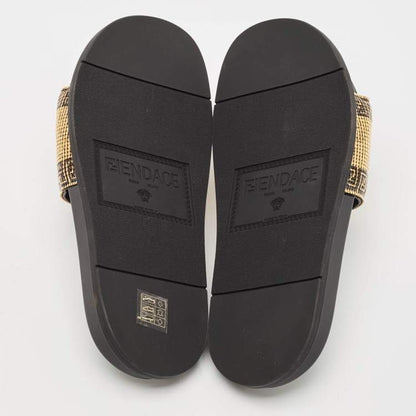 Fendi x Versace Gold & Black Mesh Pool Slides 44