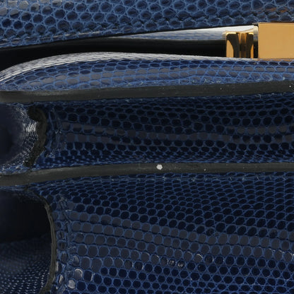 Hermès Constance 18 - Bleu Saphire Varanus Niloticus Lizard | Gold Hardware