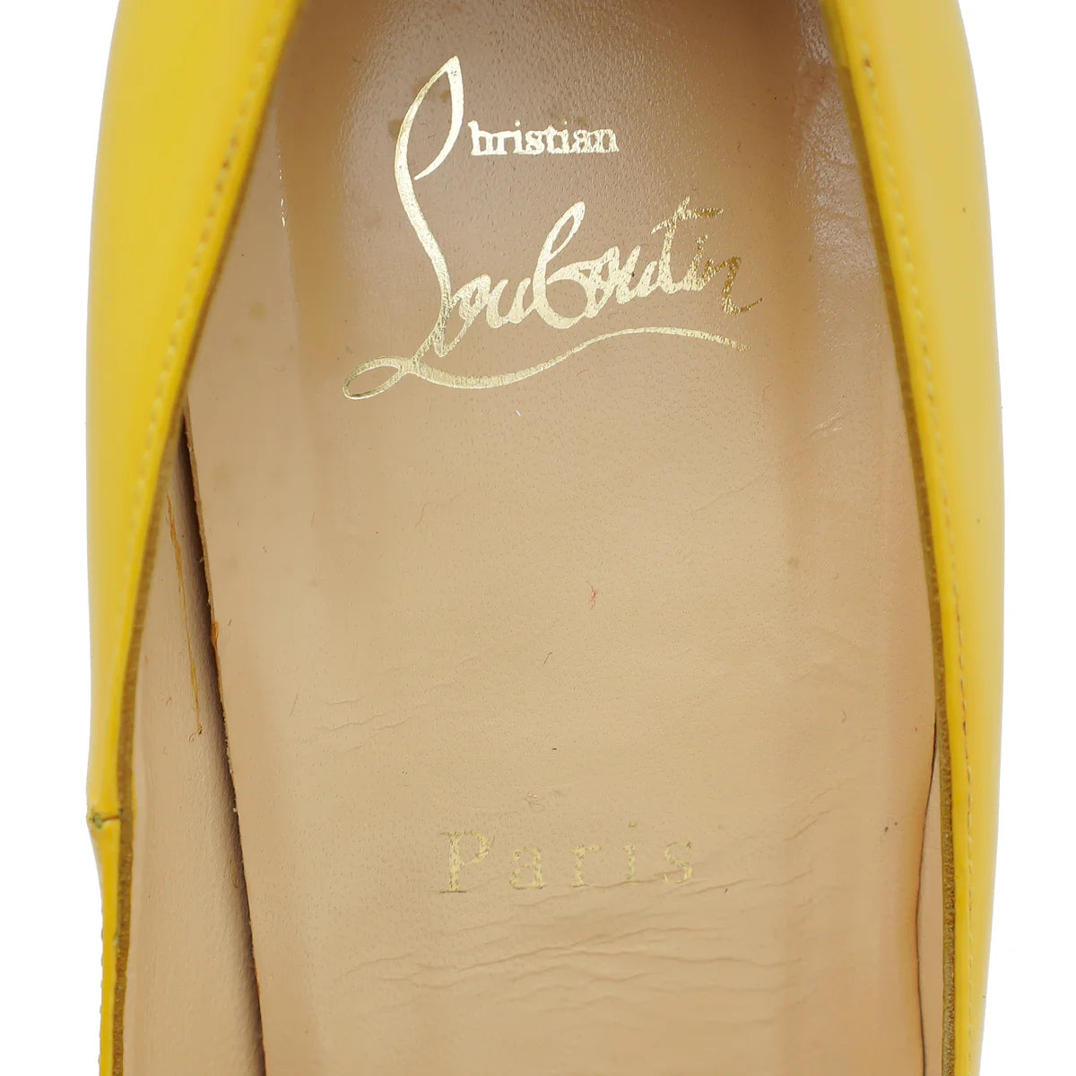 Christian Louboutin Yellow Lady Peep 150 Pumps – Size 41