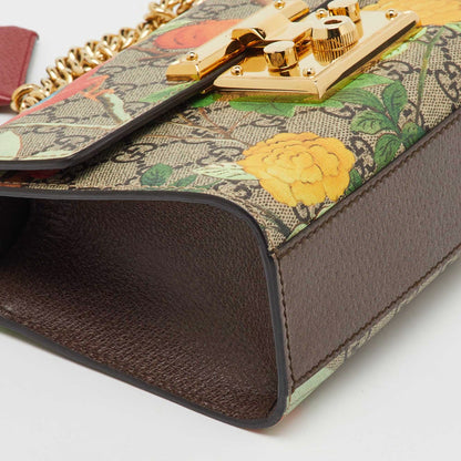 Gucci Multicolor GG Supreme Canvas Tian Print Small Padlock Shoulder Bag