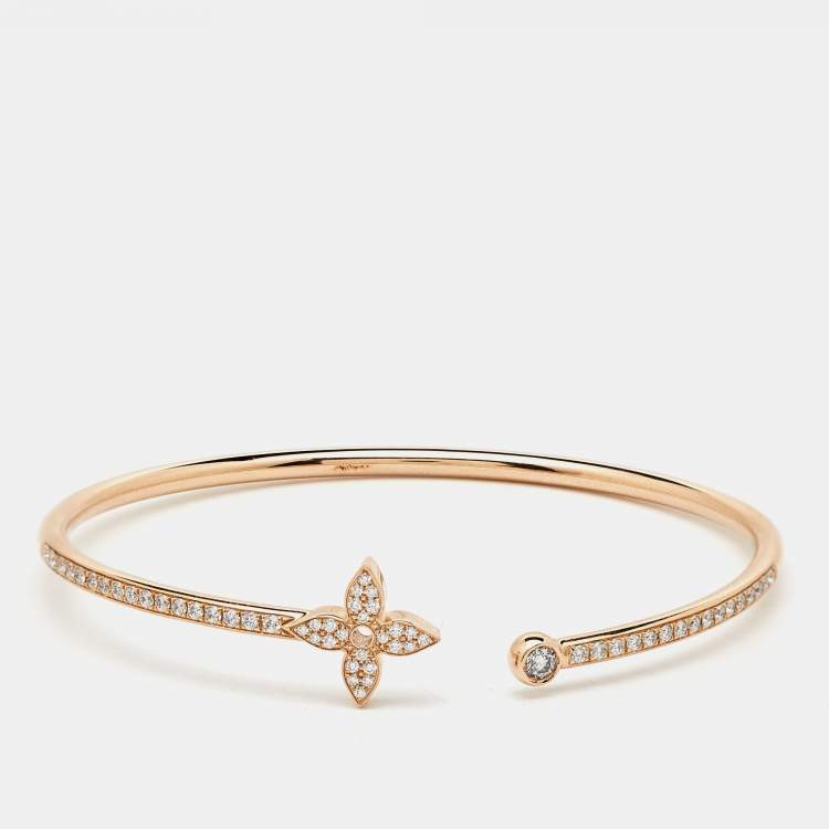 Louis Vuitton Idylle Blossom Twist Diamonds 18k Rose Gold Bracelet 15