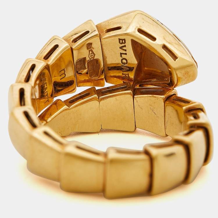 Bvlgari Serpenti Viper Mother of Pearl 18k Yellow Gold Ring