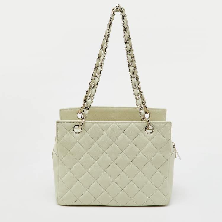 Chanel Off White Caviar Leather Petite Timeless Shopper Tote