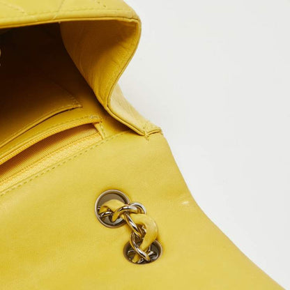 Chanel Yellow Quilted Lambskin Maxi Classic Single Flap Bag – Fair Condition