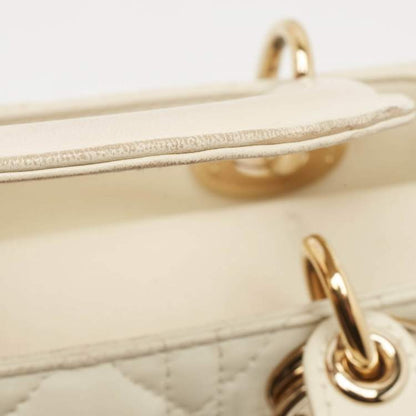 Dior Small Off-White Cannage Leather Lady Dior ABCDior Tote