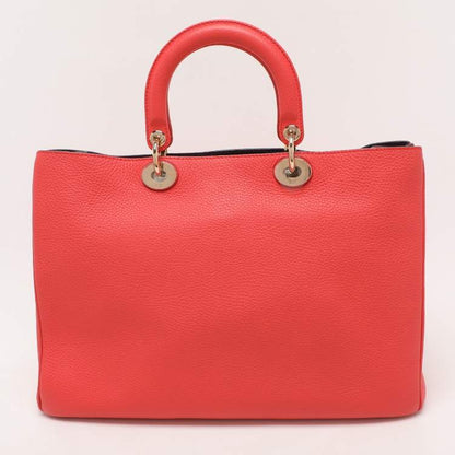 Christian Dior Coral Grained Leather Diorissimo Tote Bag