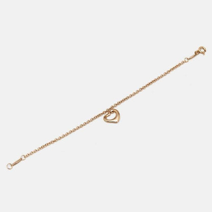 Tiffany & Co. Open Heart 18k Rose Gold Charm Bracelet