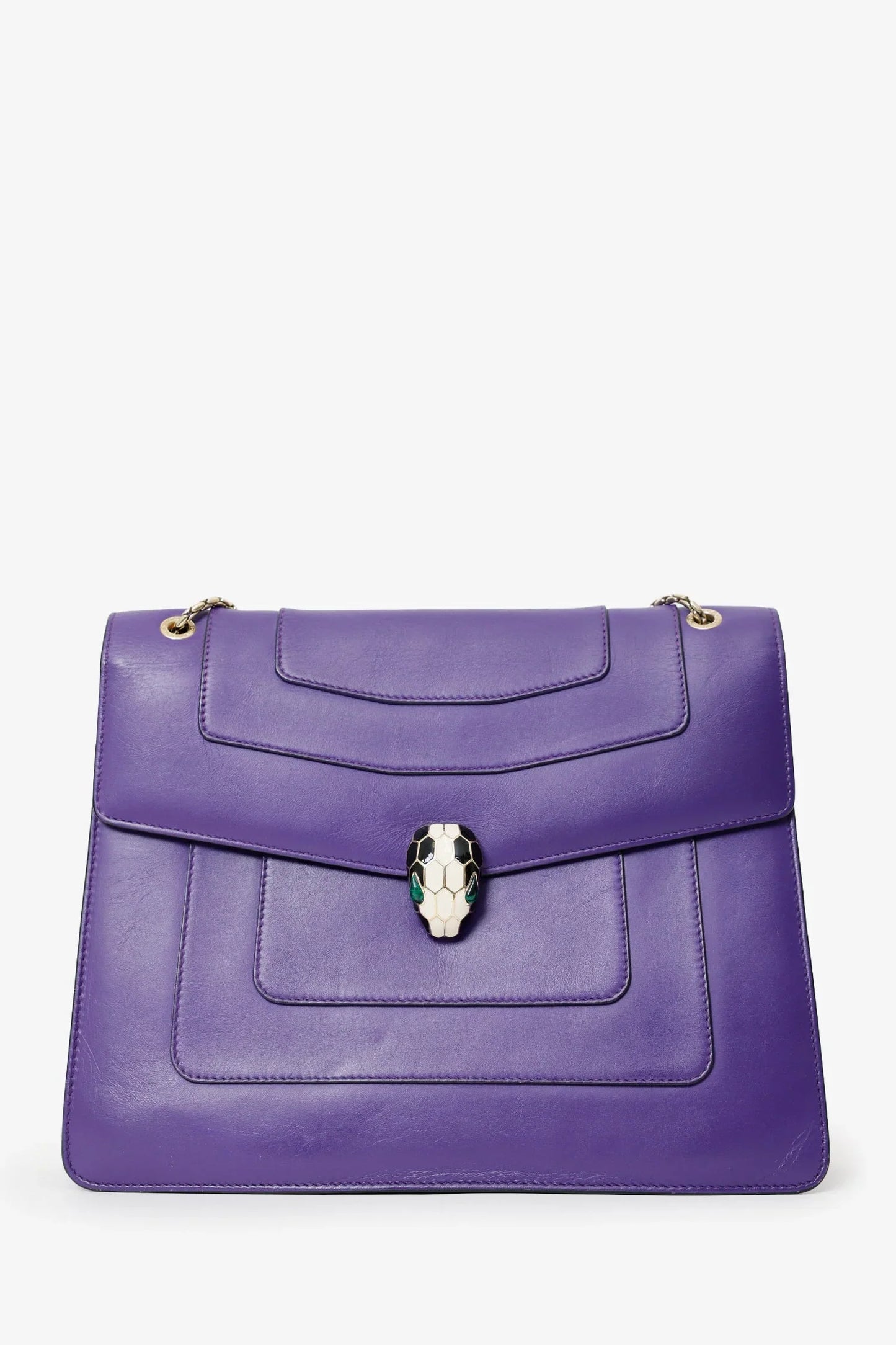 Bvlgari Purple Serpenti Forever Large Flap Bag