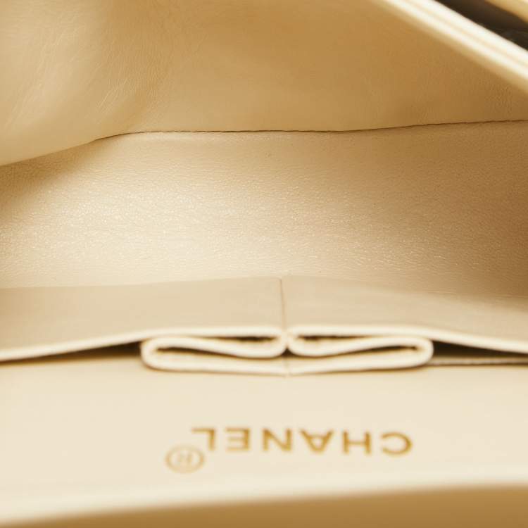 Chanel Small Classic Double Flap Bag in Cream Quilted Leather