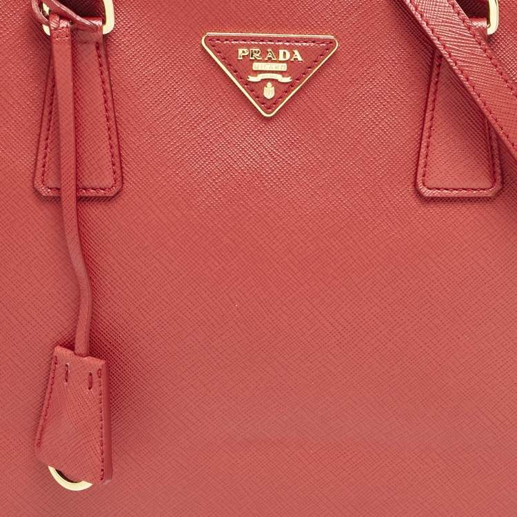 Prada Red Saffiano Lux Leather Medium Tote