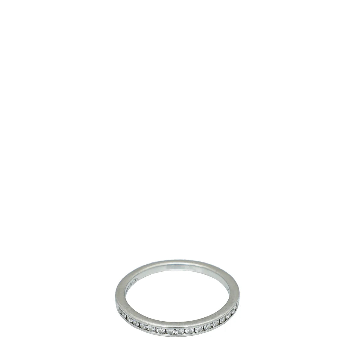 Tiffany & Co Platinum Diamond Soleste Half Eternity Ring Size 51