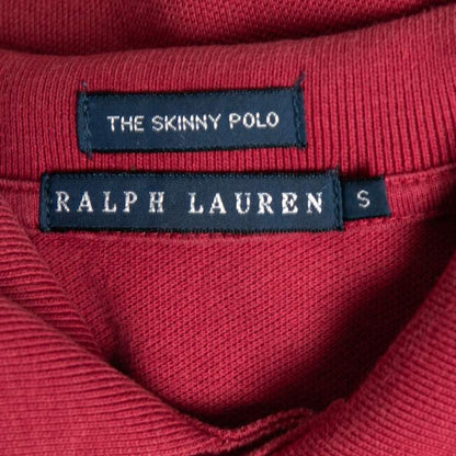 Ralph Lauren Red Cotton Pique Skinny Polo T-Shirt - Size S