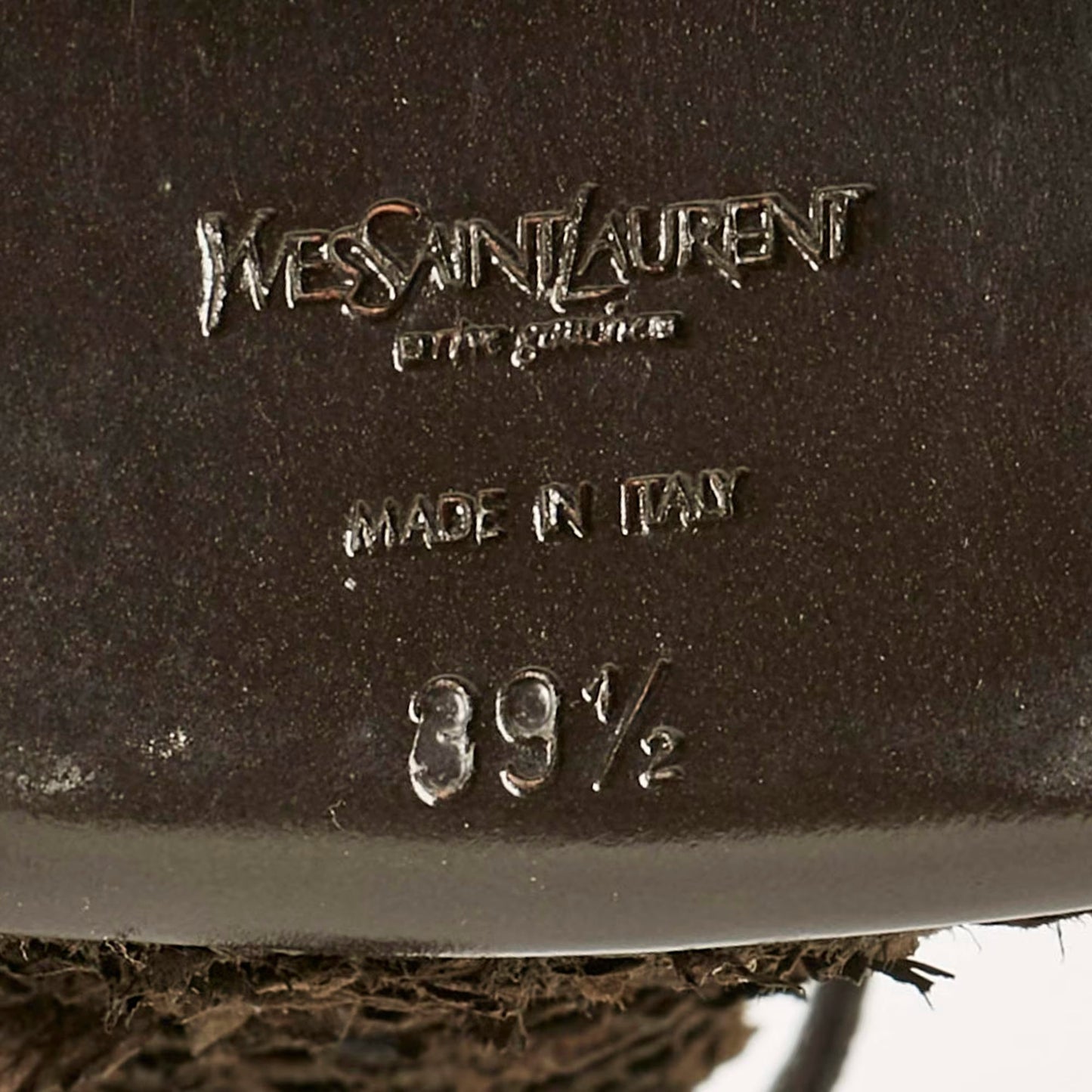 Yves Saint Laurent Dark Brown Python Platform Sandals Size 39.5