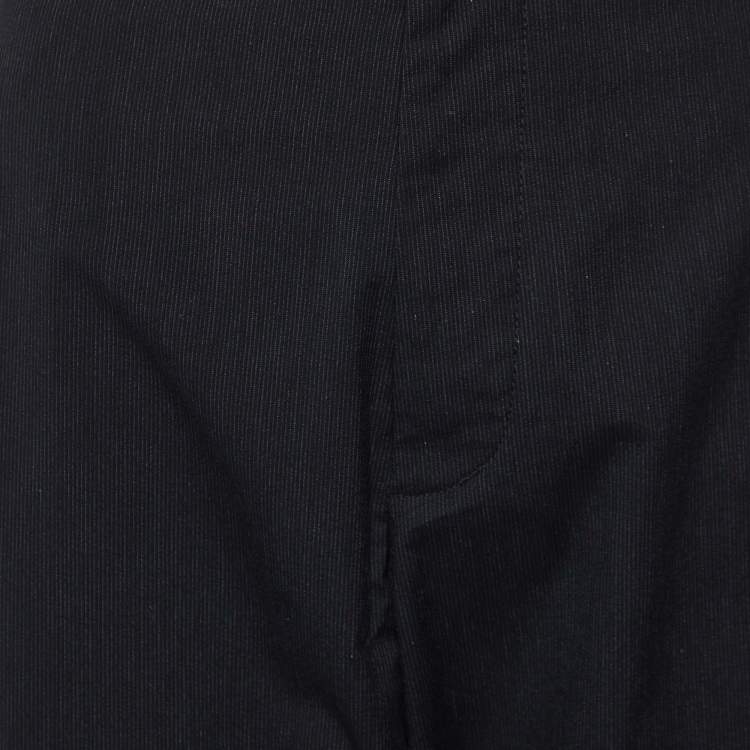 Dolce & Gabbana Black Pinstriped Cotton Tapered Trousers – Size XXL