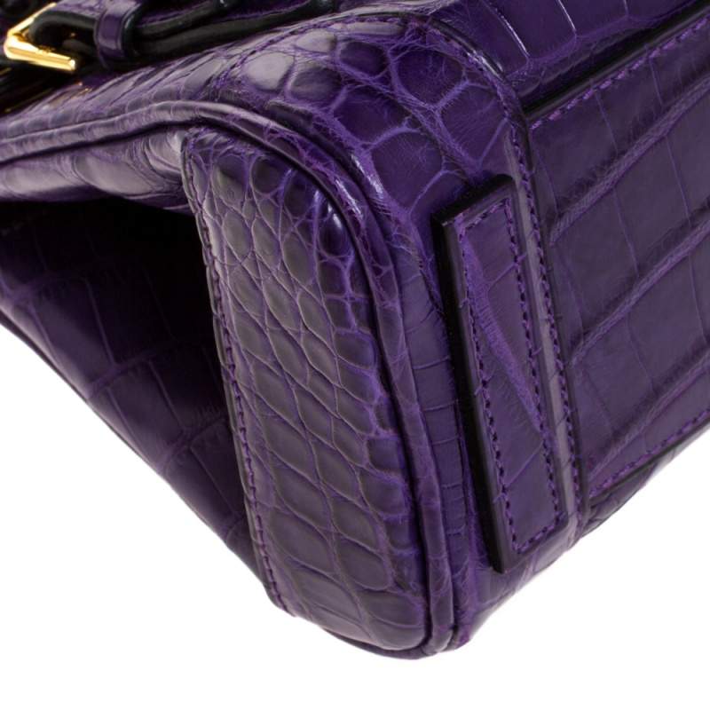 Ralph Lauren Purple Alligator Mini Ricky Tote