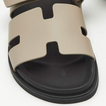Hermès Grey Leather Chypre Sandals 42.5