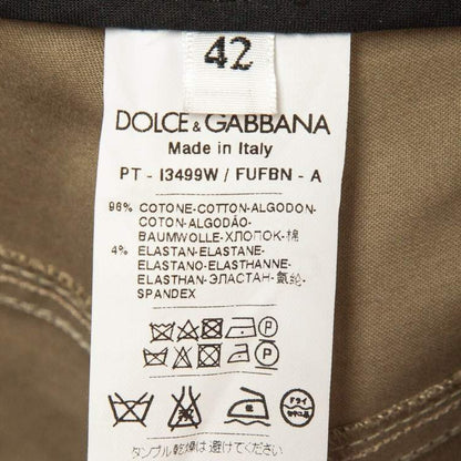 Dolce & Gabbana Green Contrast Trim Cotton Slim Trousers – Size M – Brand New
