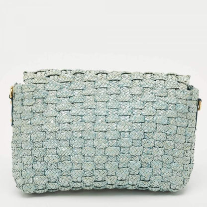 Dolce & Gabbana Blue Raffia Leather Bag