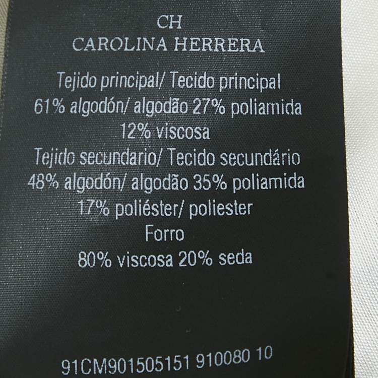 CH Carolina Herrera Black & White Floral Lace Midi Dress – Size L – Brand New