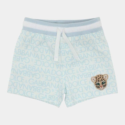 Dolce & Gabbana Baby Logo Knit Shorts – Blue/White (Size 6-9 Months, Brand New)