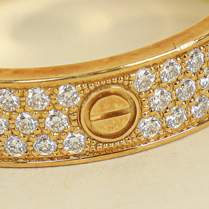 Cartier 18K Yellow Gold Love Pave Diamond Ring