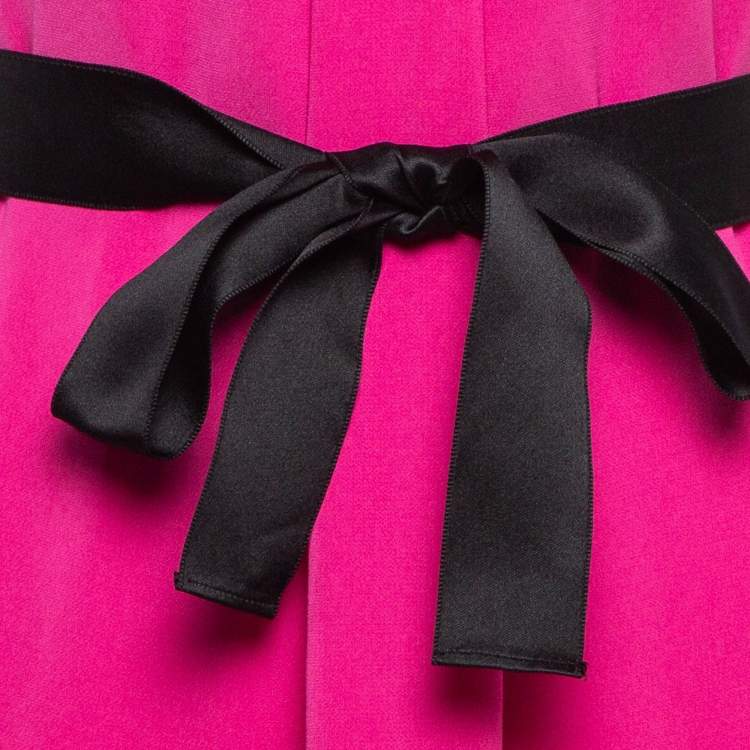 CH Carolina Herrera Pink Crepe Sleeveless Belted Maxi Dress – Size S