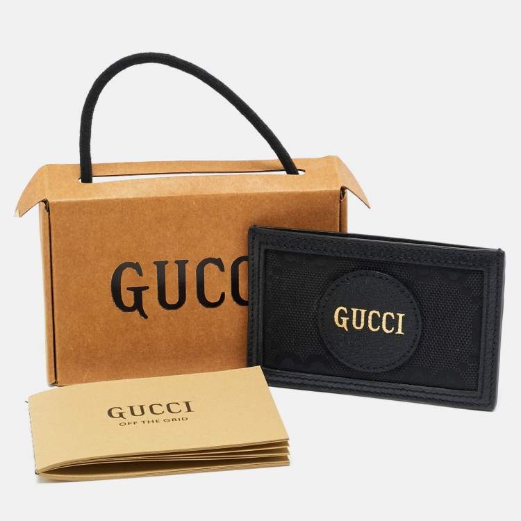 Gucci Black GG Nylon & Leather Off The Grid Card Holder