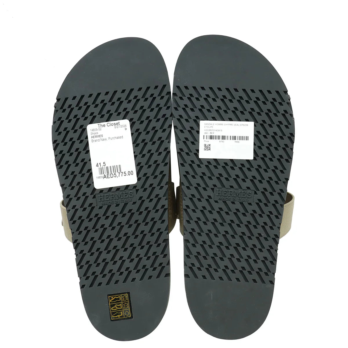 Hermes Etoupe Chypre Sandal 41.5