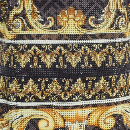 Fendi x Versace Brown Zucca Baroque Crystal Embellished Dress – Size M – Brand New