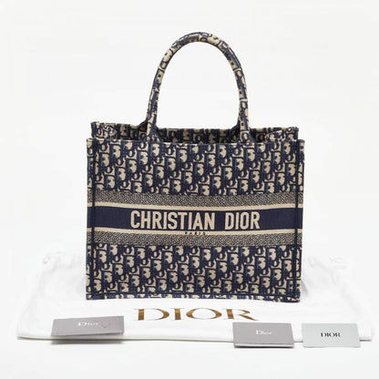 Dior Navy Blue Oblique Medium Book Tote