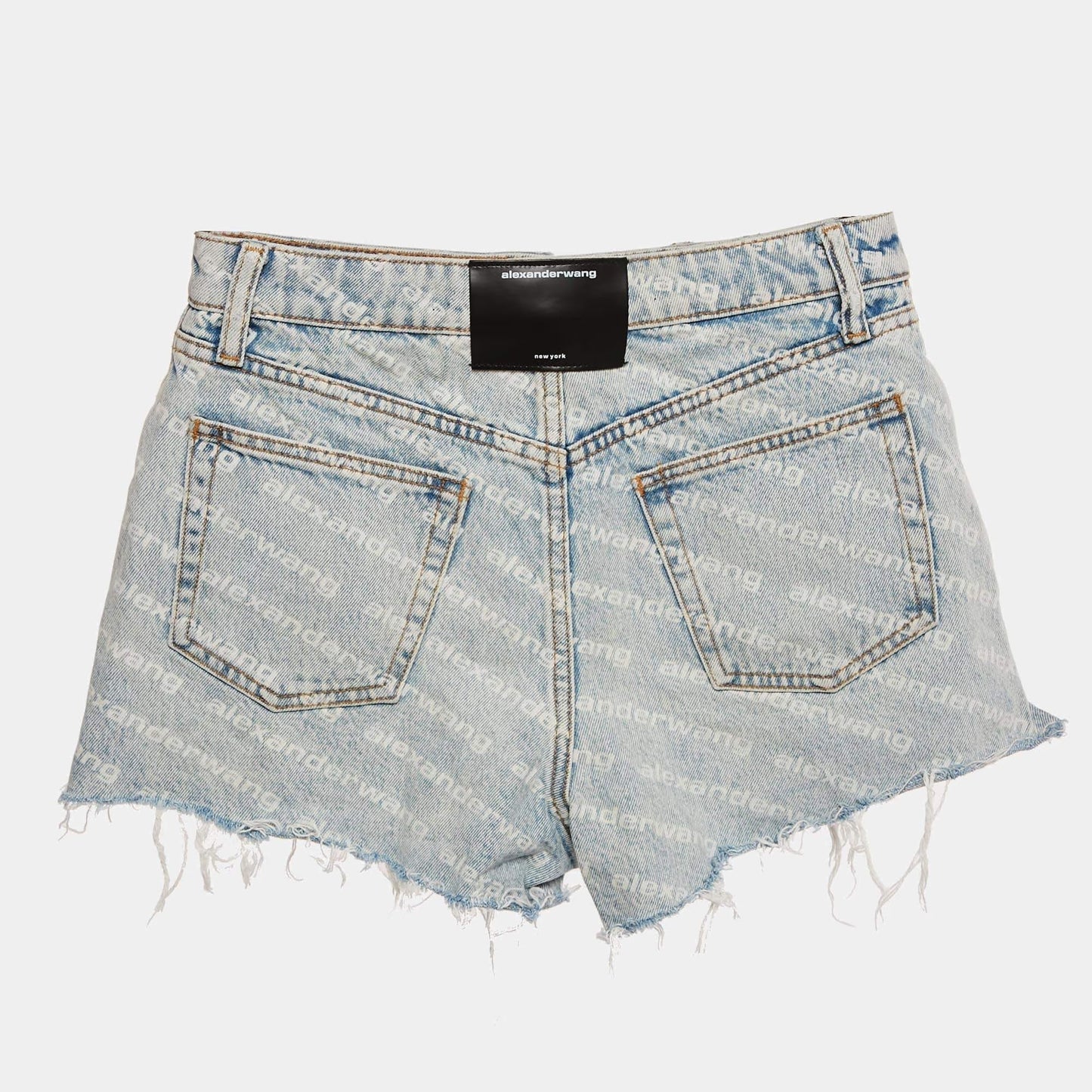 Alexander Wang Blue Denim Bite Highrise Shorts S/Waist 27"