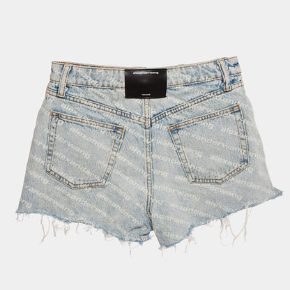 Alexander Wang Blue Denim Bite Highrise Shorts S/Waist 27"