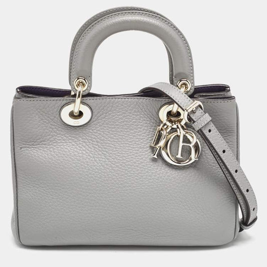 Dior Mini Diorissimo Tote in Grey Leather