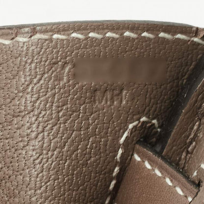 Hermès Birkin 25 Etoupe Tadelakt Leather Bag