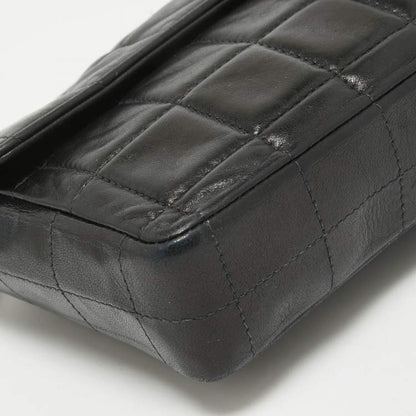 Chanel Black Quilted Leather Chocolate Bar East West