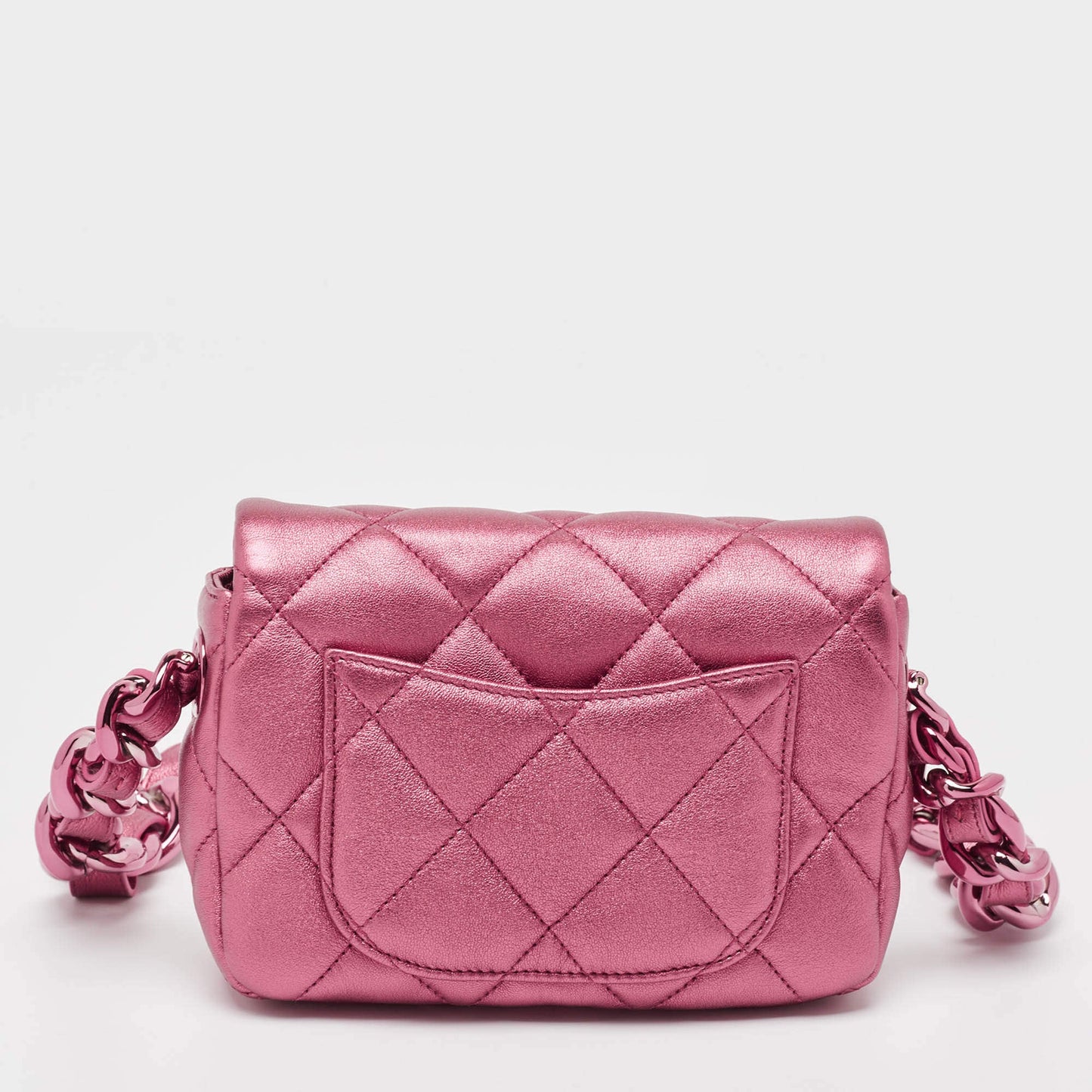Chanel Mini Flap Bag in Metallic Pink Quilted Leather