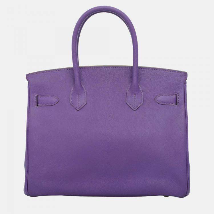 Hermès Birkin 30 Purple Leather with Gold Hardware