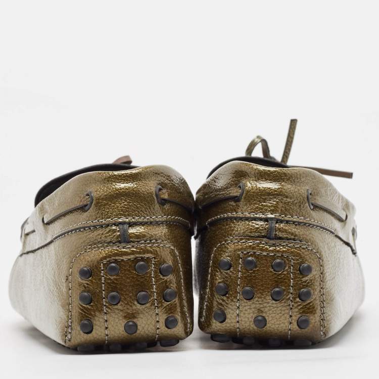 Tod’s Green Patent Leather Driver Loafers – Size 44.5