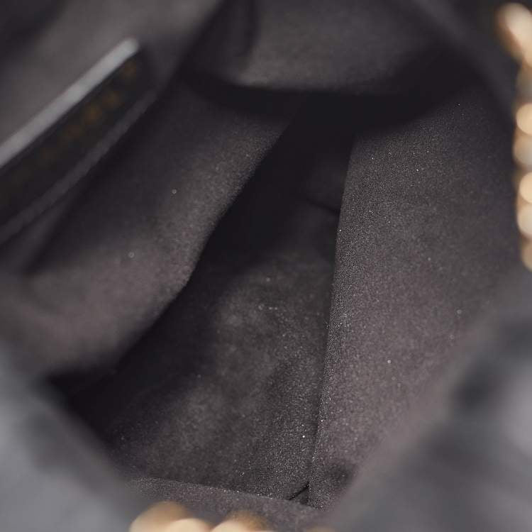 Chanel Black Shimmer Leather Coco Pleats Sling Backpack