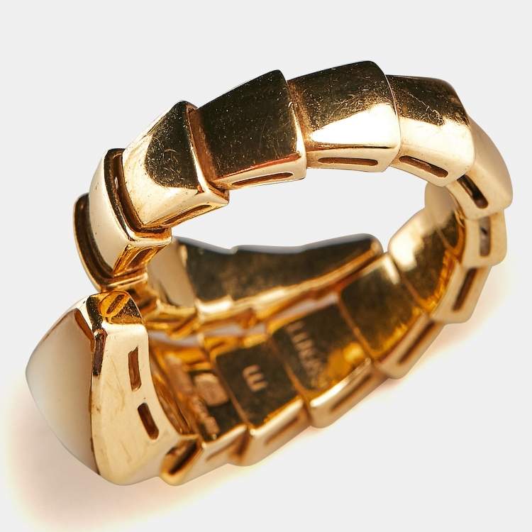 Bvlgari Serpenti Viper Mother of Pearl 18k Yellow Gold Ring