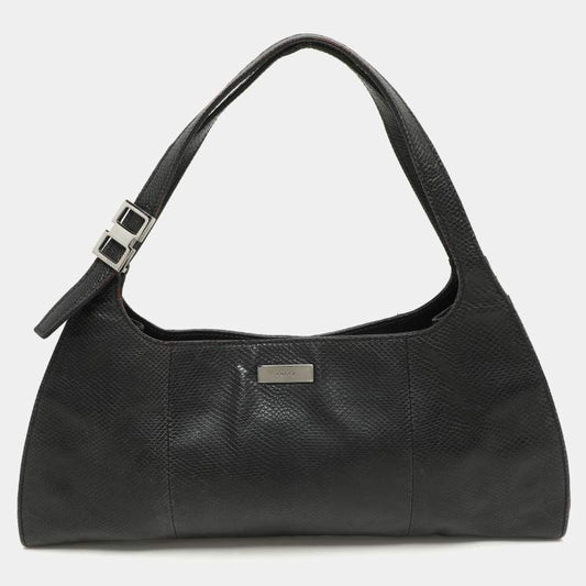 Gucci Black Karung Leather Shoulder Bag