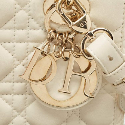 Dior Small Off-White Cannage Leather Lady Dior ABCDior Tote