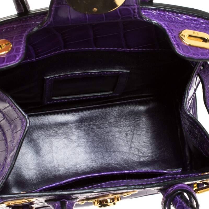 Ralph Lauren Purple Alligator Mini Ricky Tote