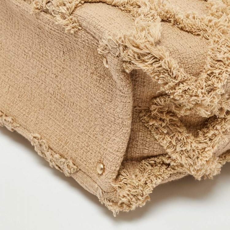 Chanel Beige Tweed CC Nature Tote Bag