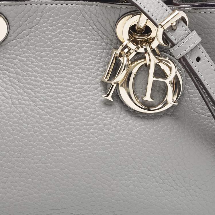 Dior Mini Diorissimo Tote in Grey Leather