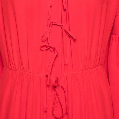 Burberry Red Silk Button Down Maxi Dress – Size S – Brand New