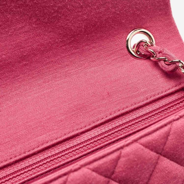 Chanel Pink Quilted Jersey Small Classic Flap Bag