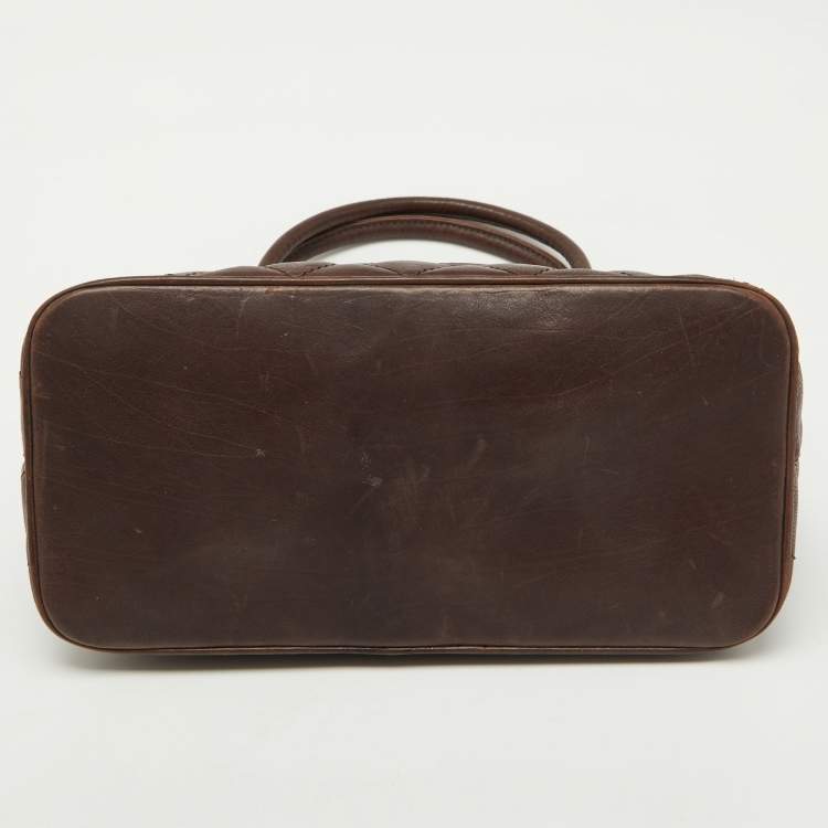 Chanel Dark Brown Quilted Leather CC Bag