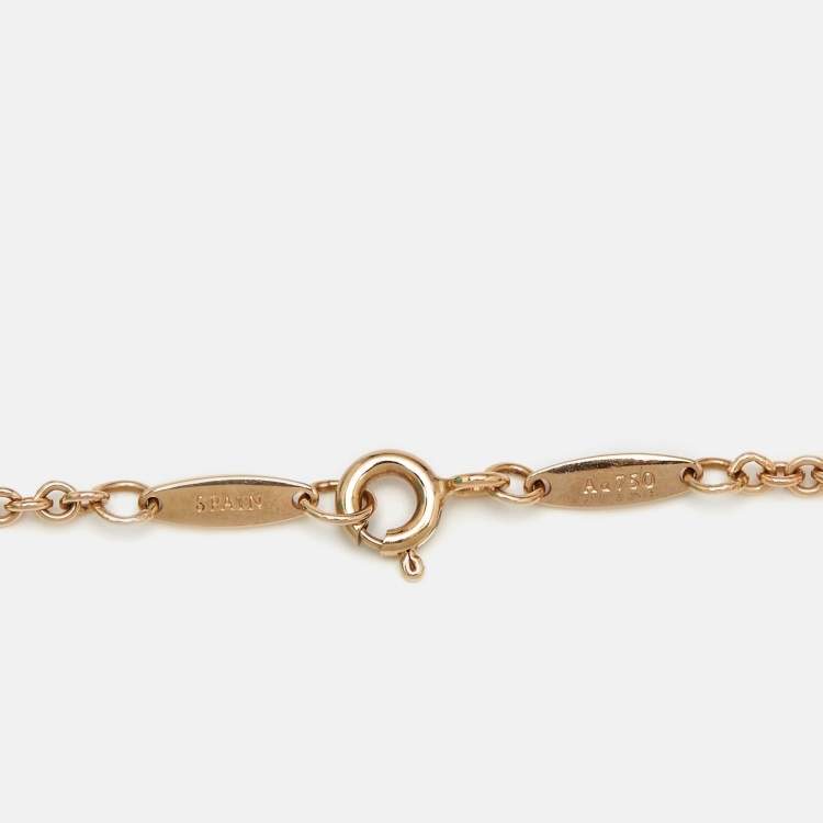Tiffany & Co. Open Heart 18k Rose Gold Charm Bracelet